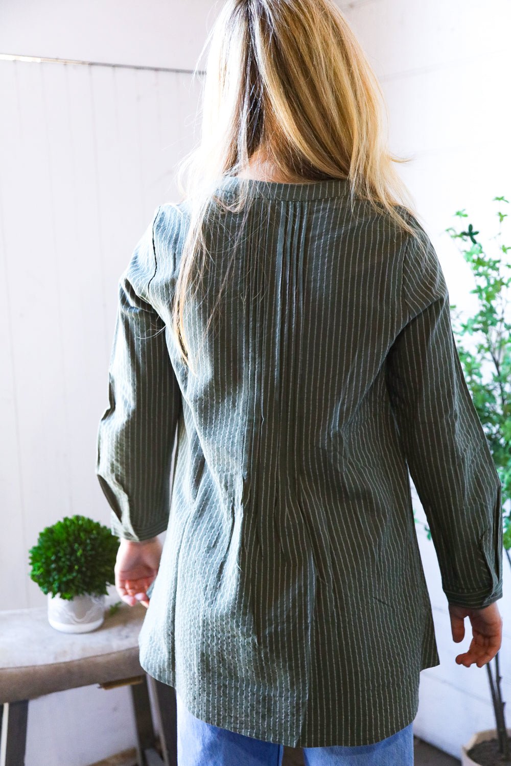 Read Between the Lines Olive Button Cotton Tunic - Nikki and Co Boutique