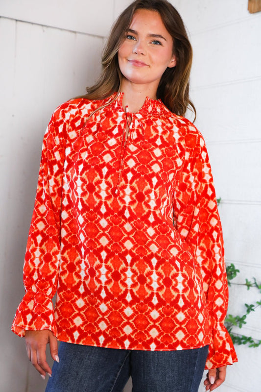 Red Hot Ruffles Woven Blouse - Nikki and Co Boutique