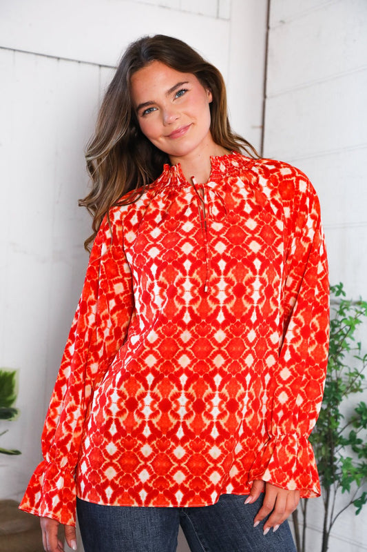 Red Hot Ruffles Woven Blouse - Nikki and Co Boutique