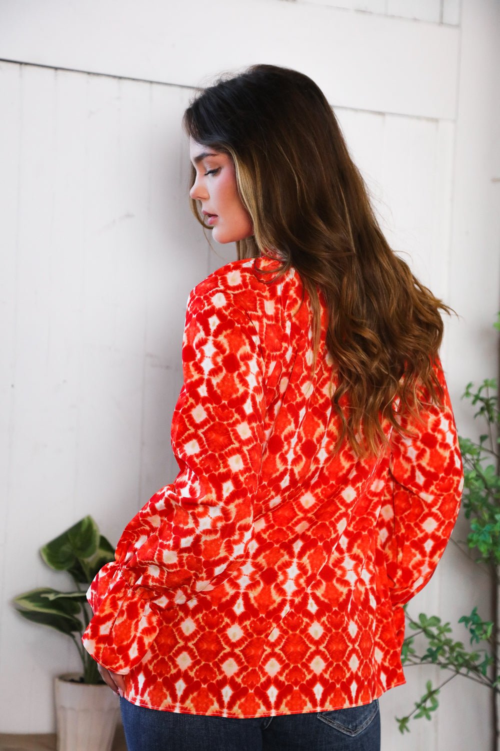 Red Hot Ruffles Woven Blouse - Nikki and Co Boutique
