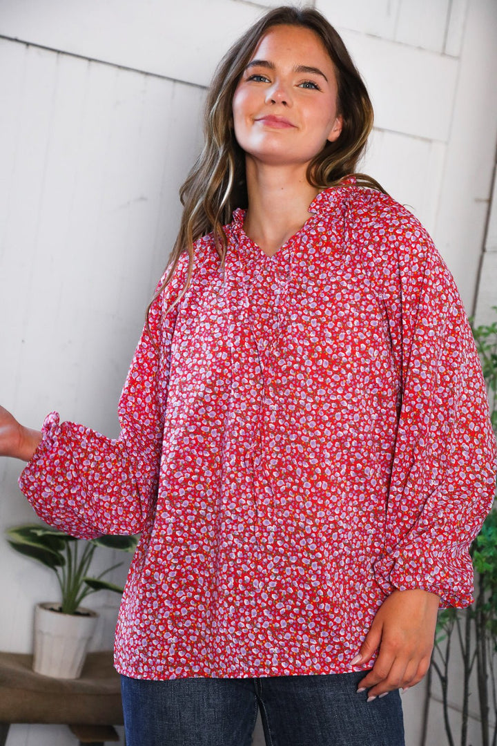 Poppy Daydream Floral Woven Blouse | Nikki &amp; Co. Boutique