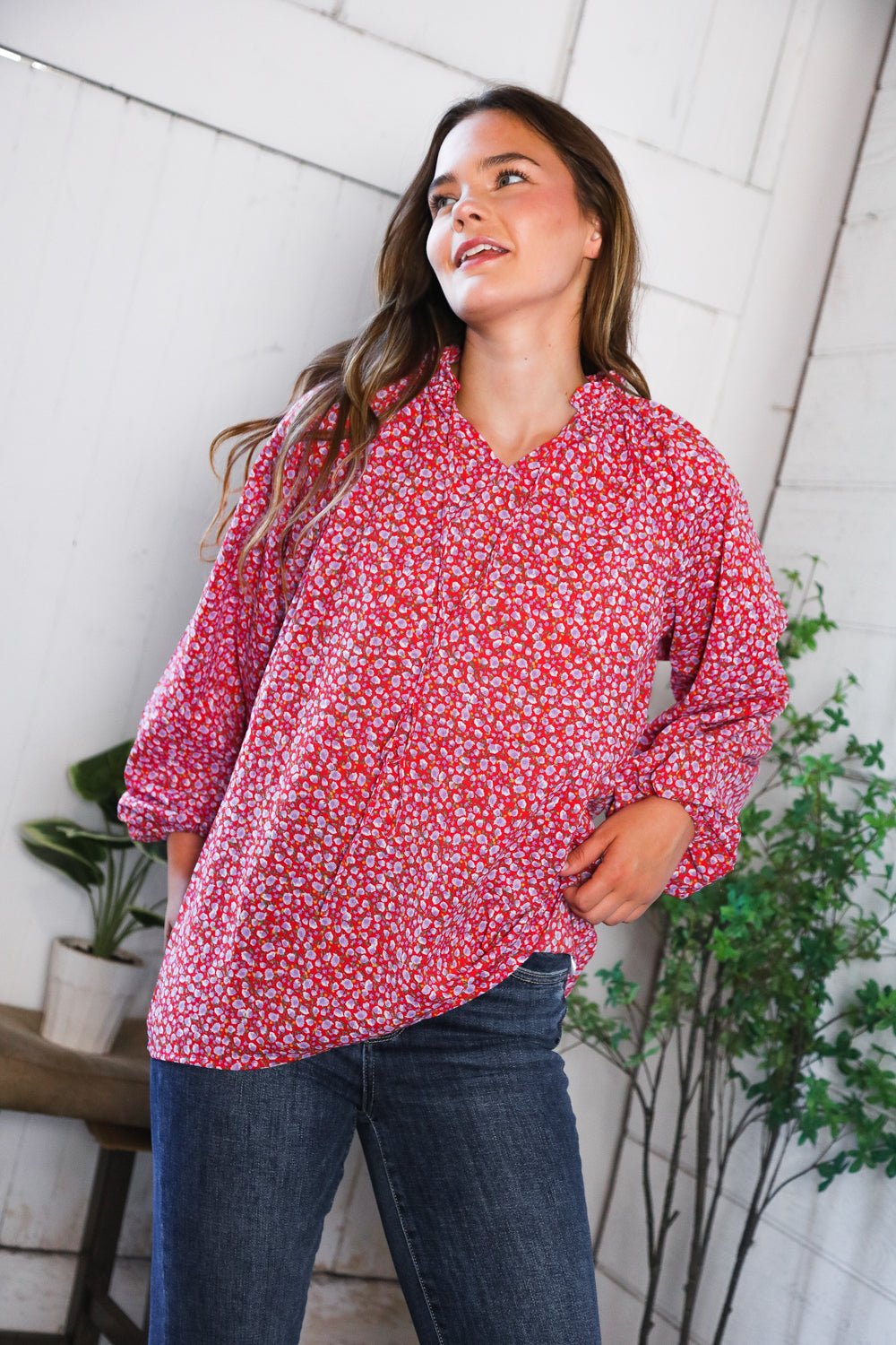 Poppy Daydream Floral Woven Blouse | Nikki &amp; Co. Boutique