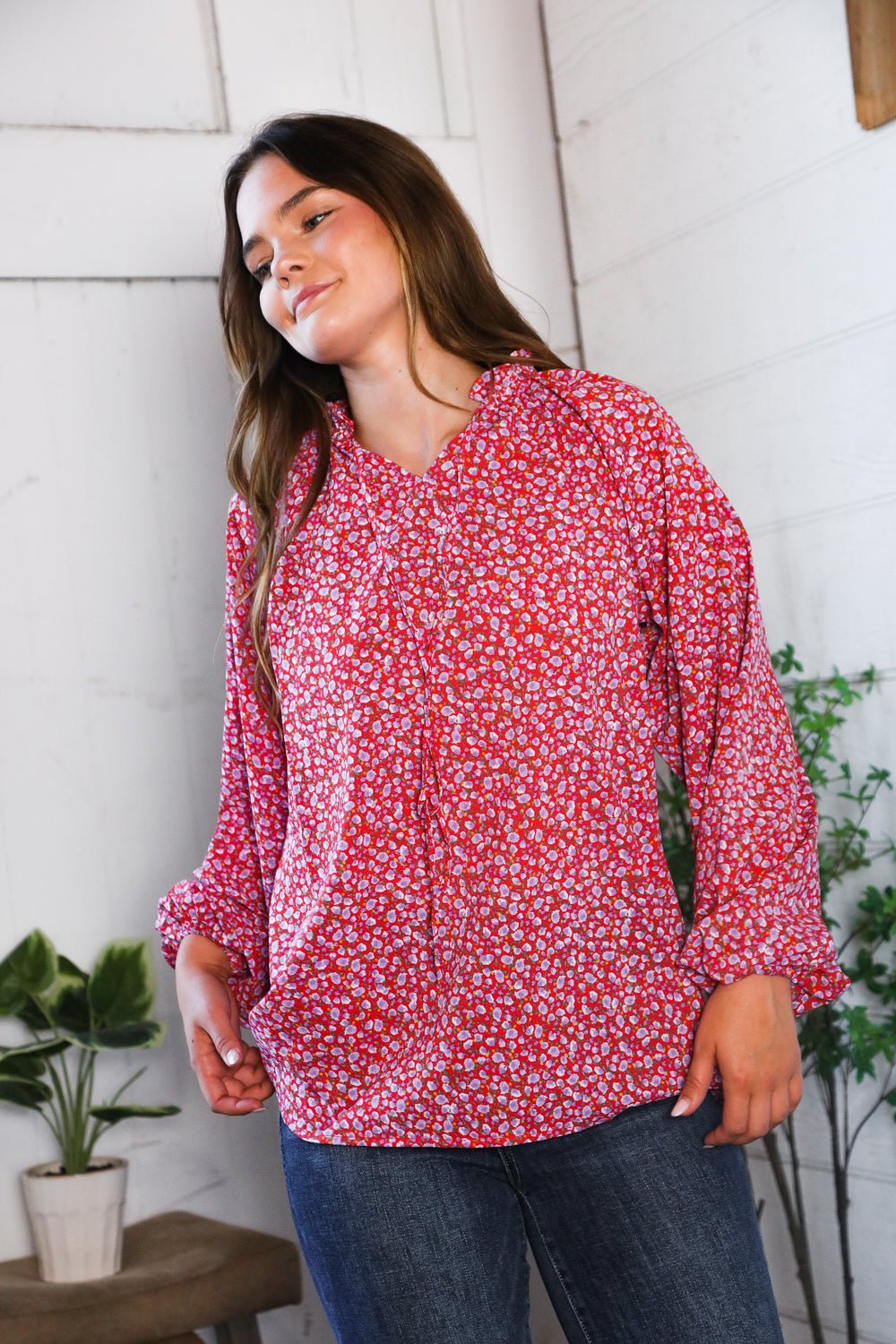 Poppy Daydream Floral Woven Blouse | Nikki &amp; Co. Boutique
