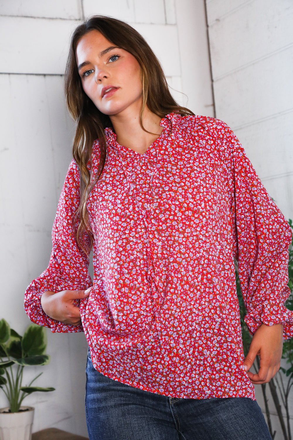 Poppy Daydream Floral Woven Blouse | Nikki &amp; Co. Boutique