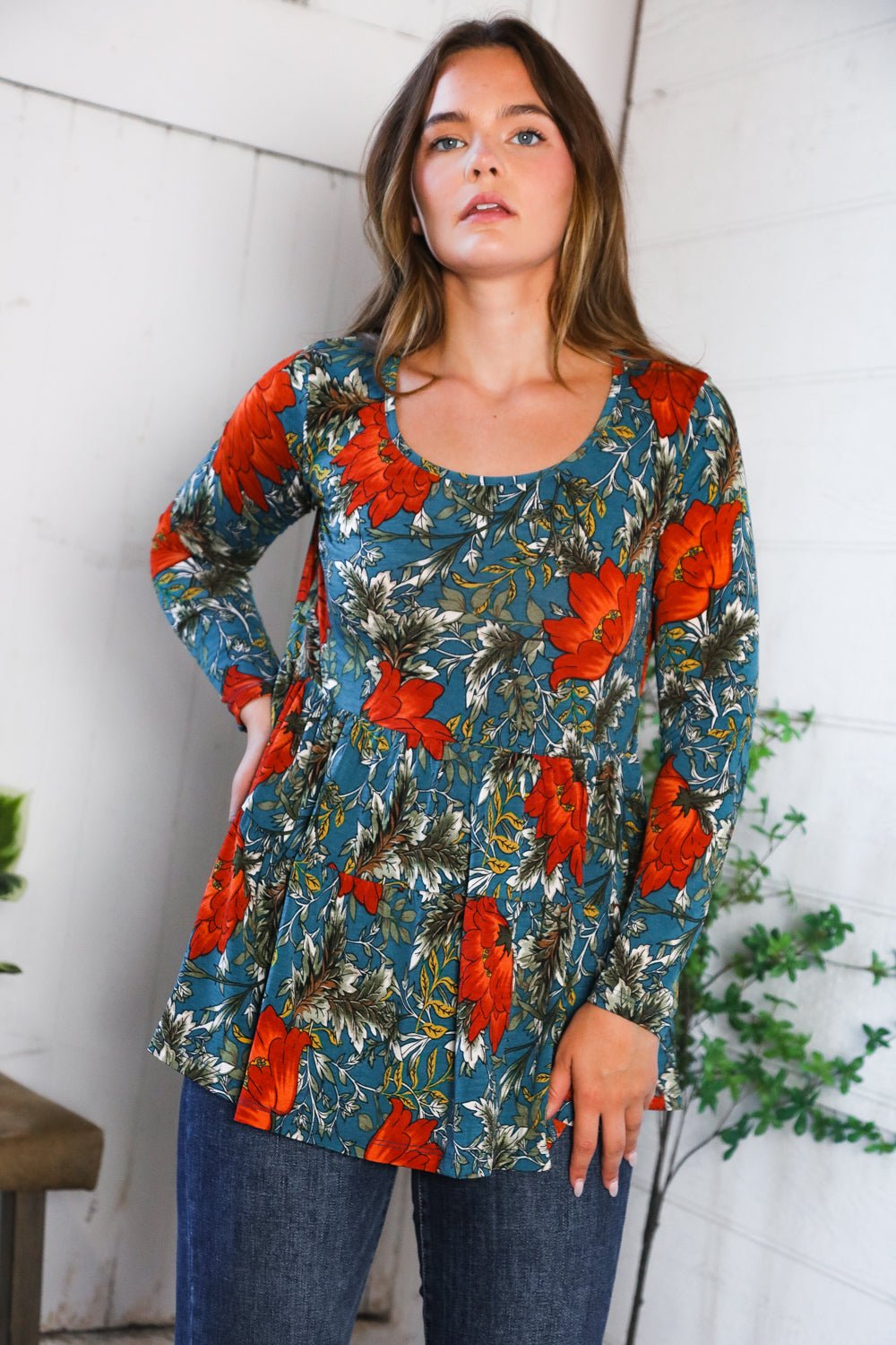 The Scarlet Fields Babydoll Blouse - Nikki and Co Boutique