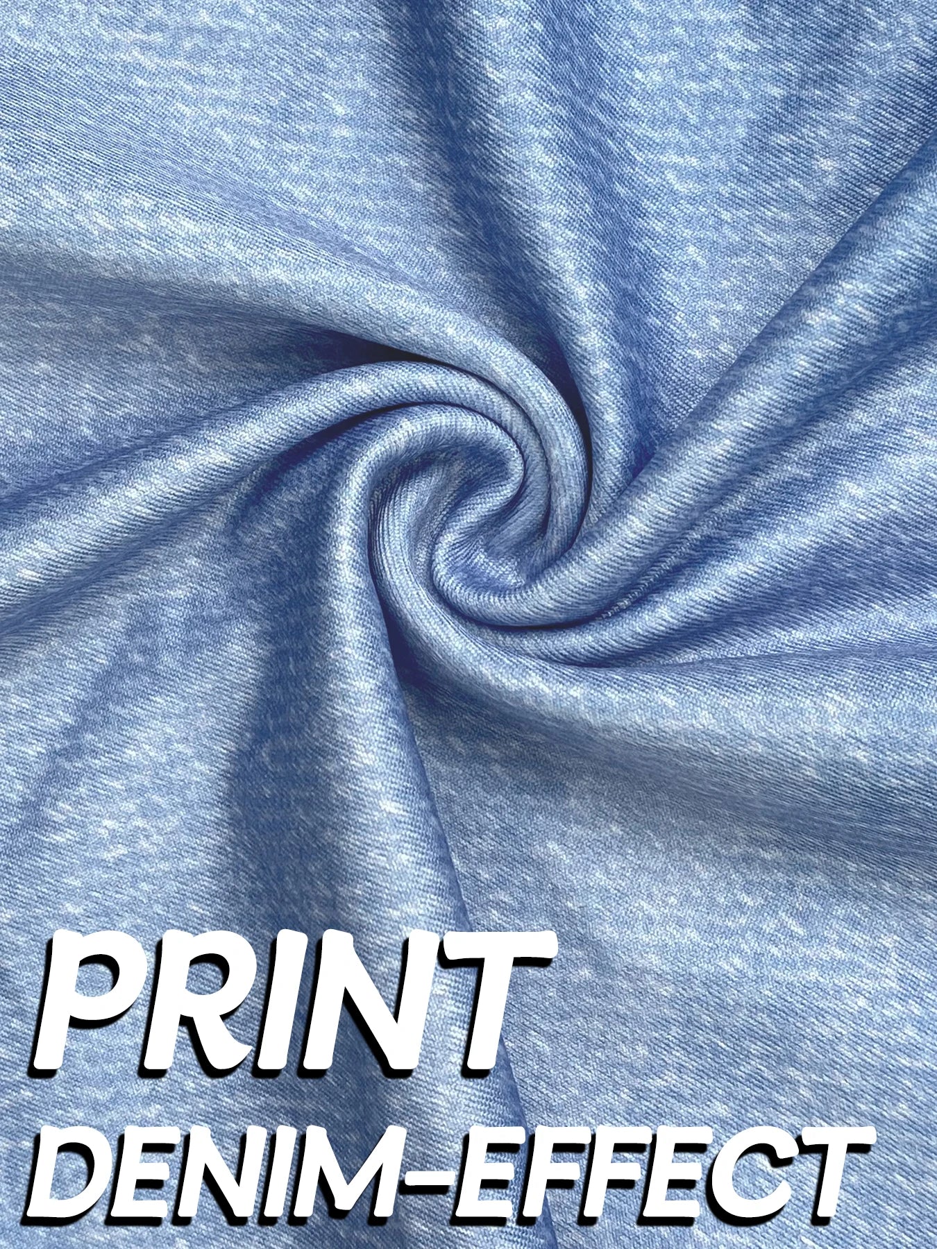 Plus Size Faux Denim Printed Leggings with Fake Distressed Detail Comfortable Soft and Fashionable Knit High Stretch Sports Pan