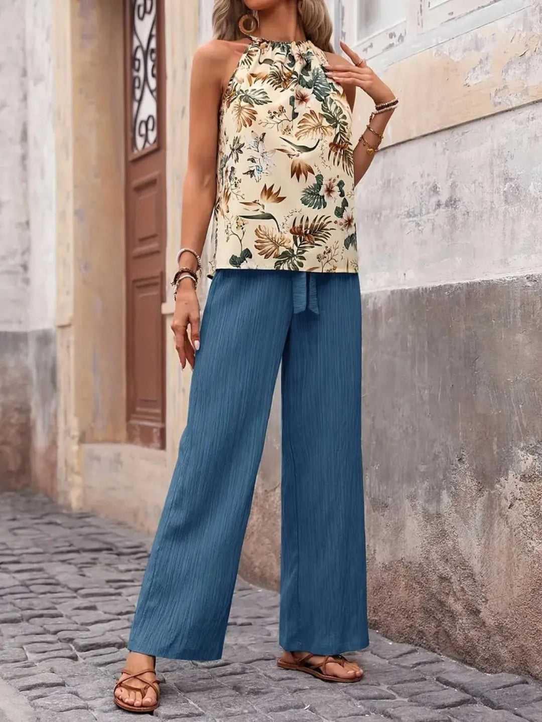 Printed Tank Tops and Wide Leg Pants Sets | Nikki &amp; Co. Boutique