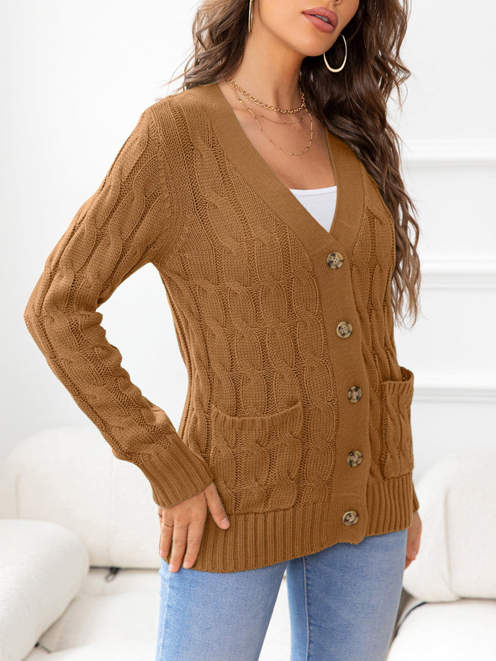 Button Down Cable-Knit Cardigan | Nikki &amp; Co. Boutique