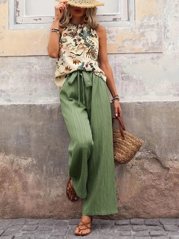 Printed Tank Tops and Wide Leg Pants Sets | Nikki &amp; Co. Boutique
