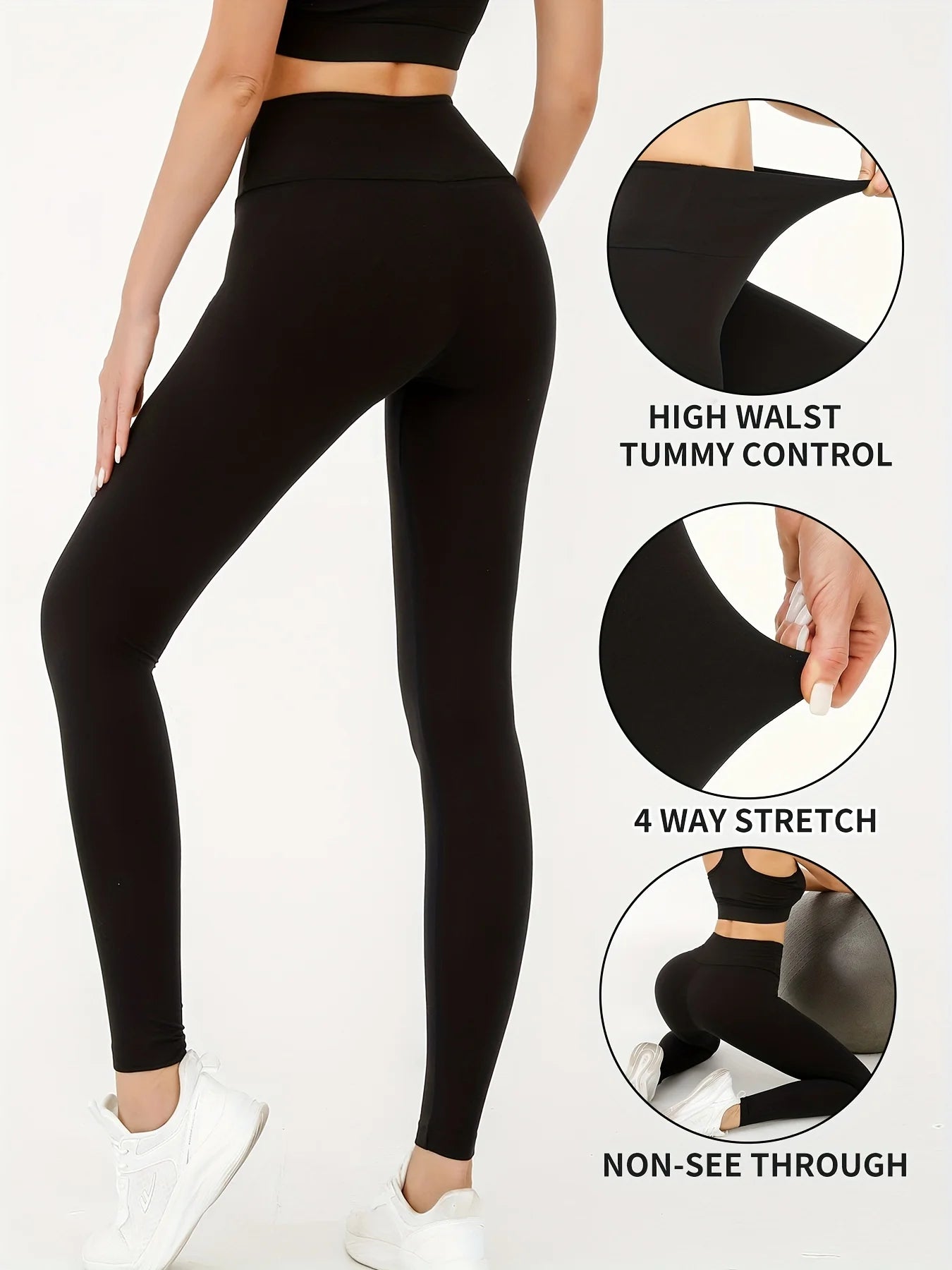Super Soft Leggings For Women, High Waisted Tummy Control No See Through Workout Yoga Running Tights, Women's Activewear