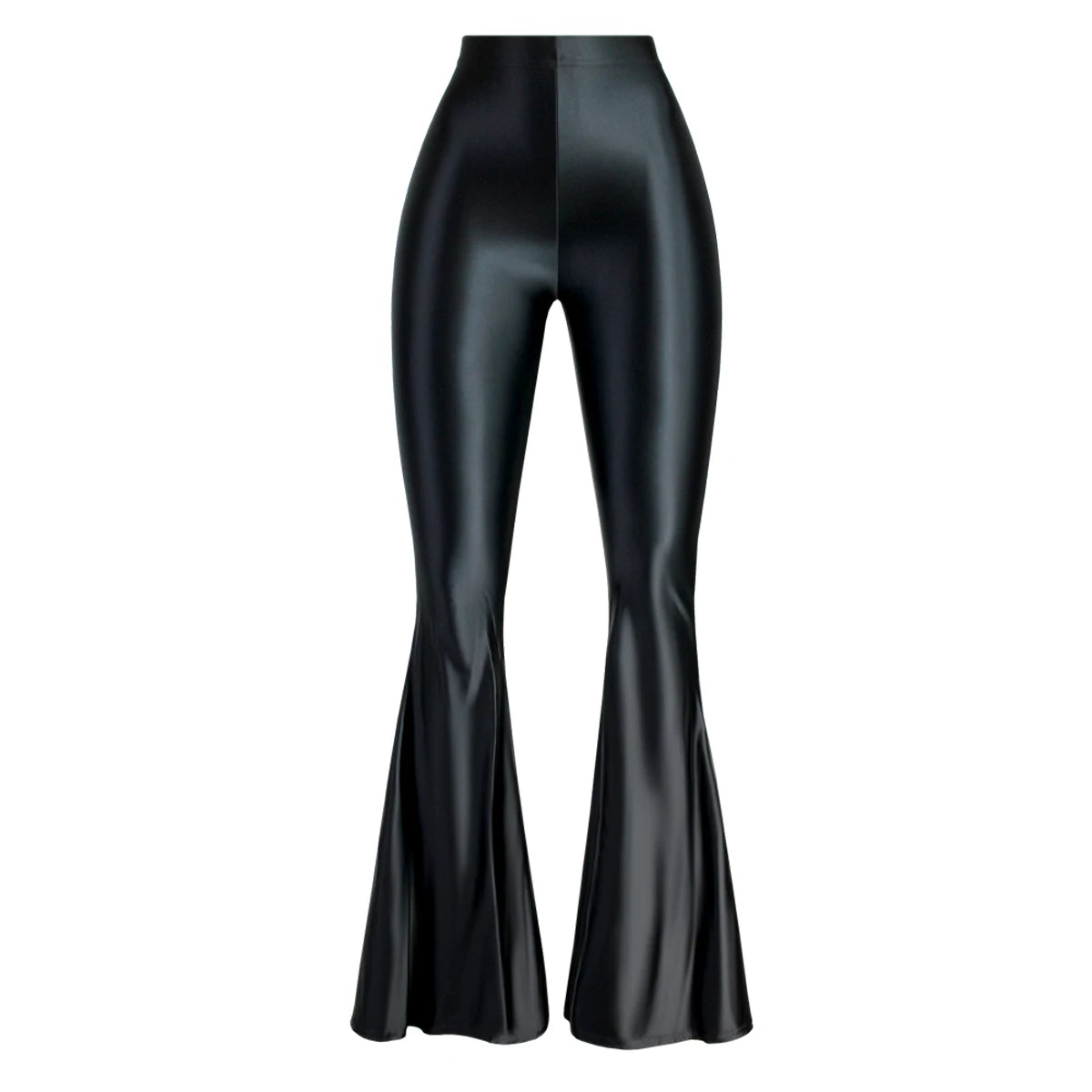 MJINM Women High-Waisted Spandex Flare Pants Glossy Colorful Silky Smooth Bodybuilding Dance Yoga Skinny Bell Bottoms Outer Wear