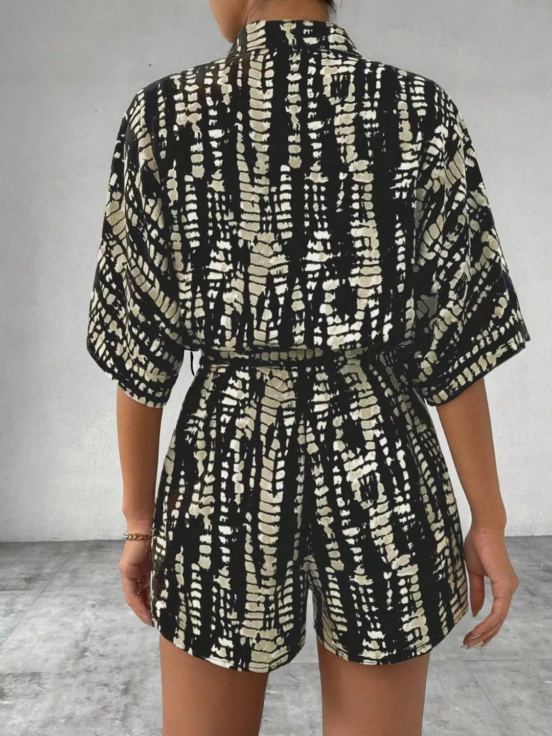 Striped Button - Up Belted Romper - Nikki &amp; Co. Boutique