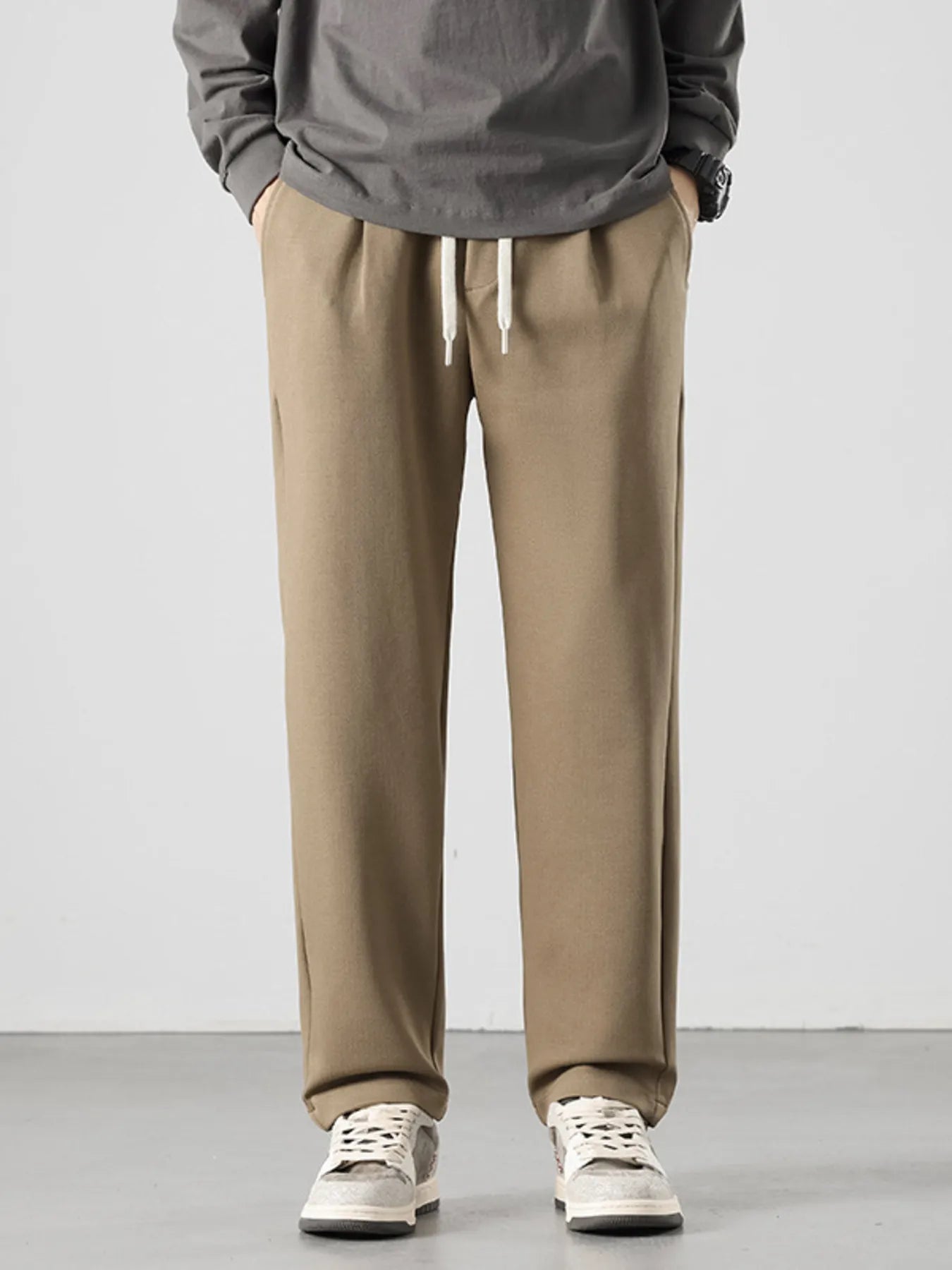 Men's Full Size Drawstring Track Pants with Relaxed Fit Plus Size - Nikki and Co Boutique