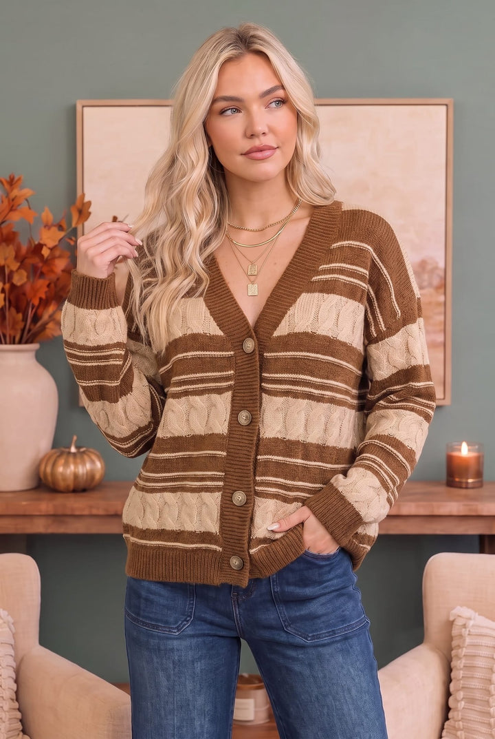 Stripe a Pose Knit Cardigan - Nikki &amp; Co. Boutique