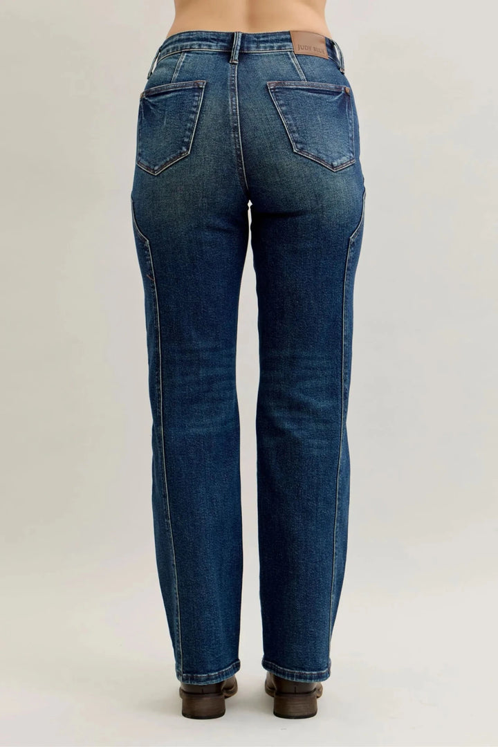Judy Blue Full Size Seam Detail Straight Leg Jeans Plus Size - Nikki &amp; Co. Boutique
