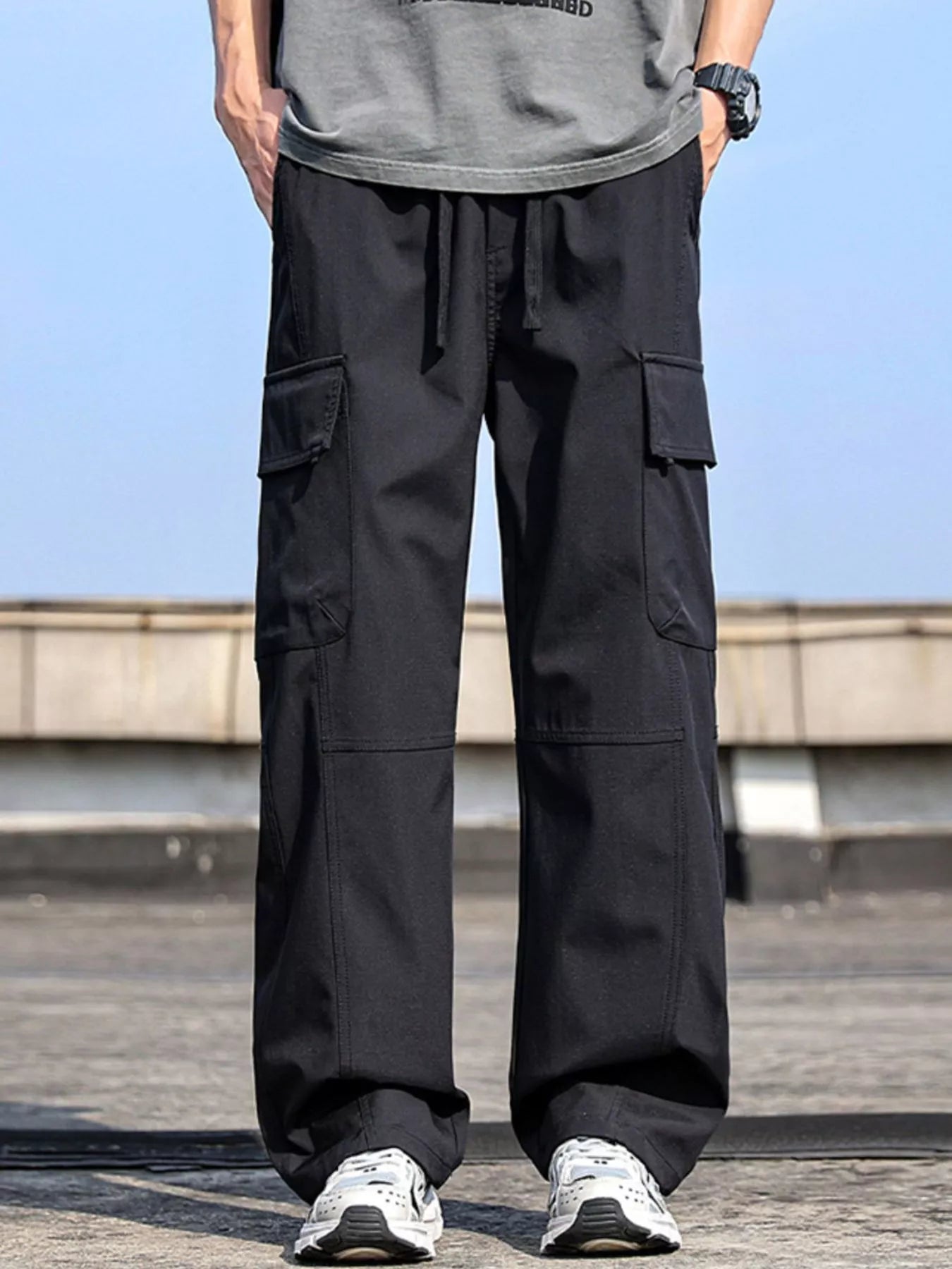 Men's Plus Size Cargo Wide Leg Pants - Nikki and Co Boutique