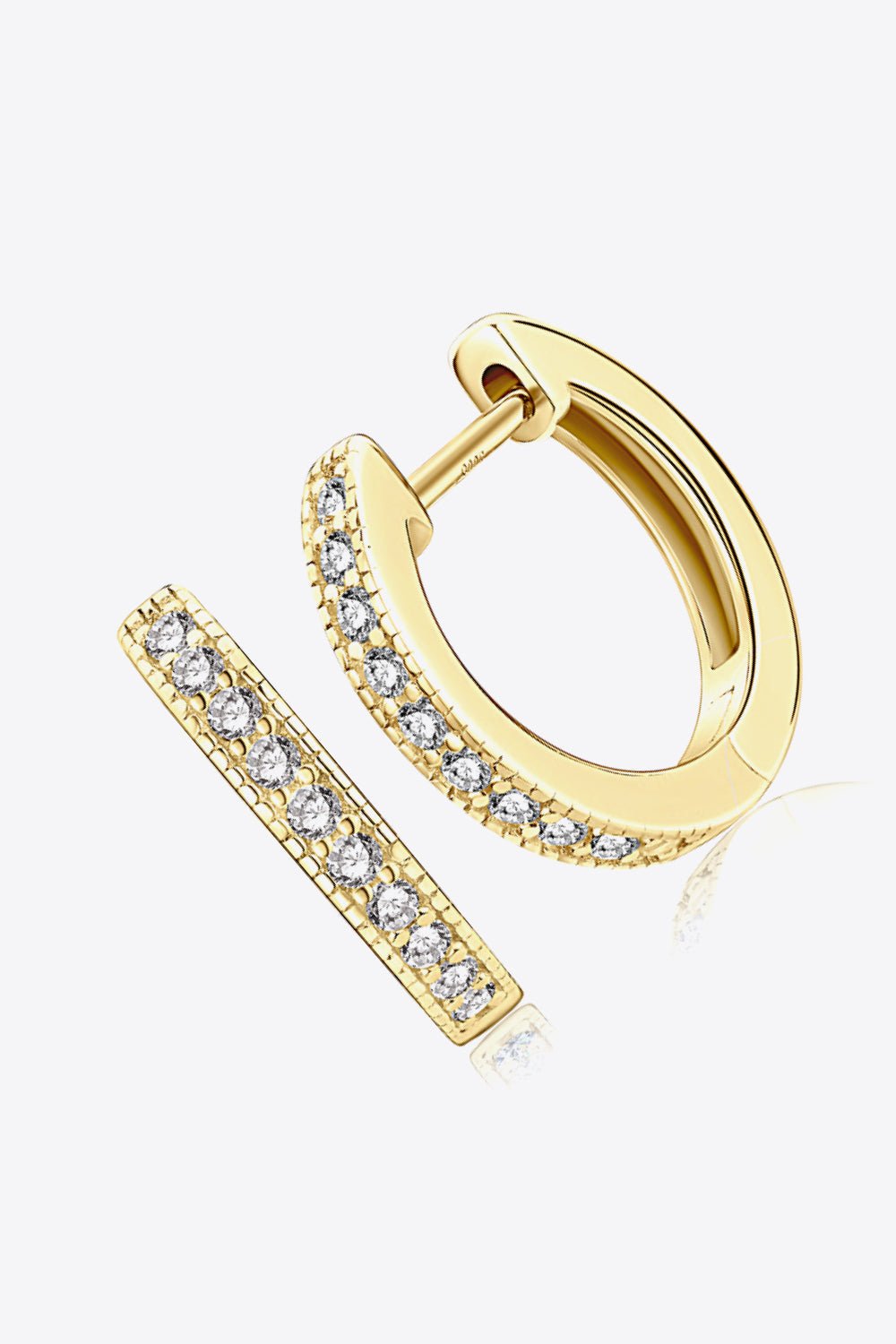 Inlaid Moissanite Hoop Earrings - Nikki &amp; Co. Boutique