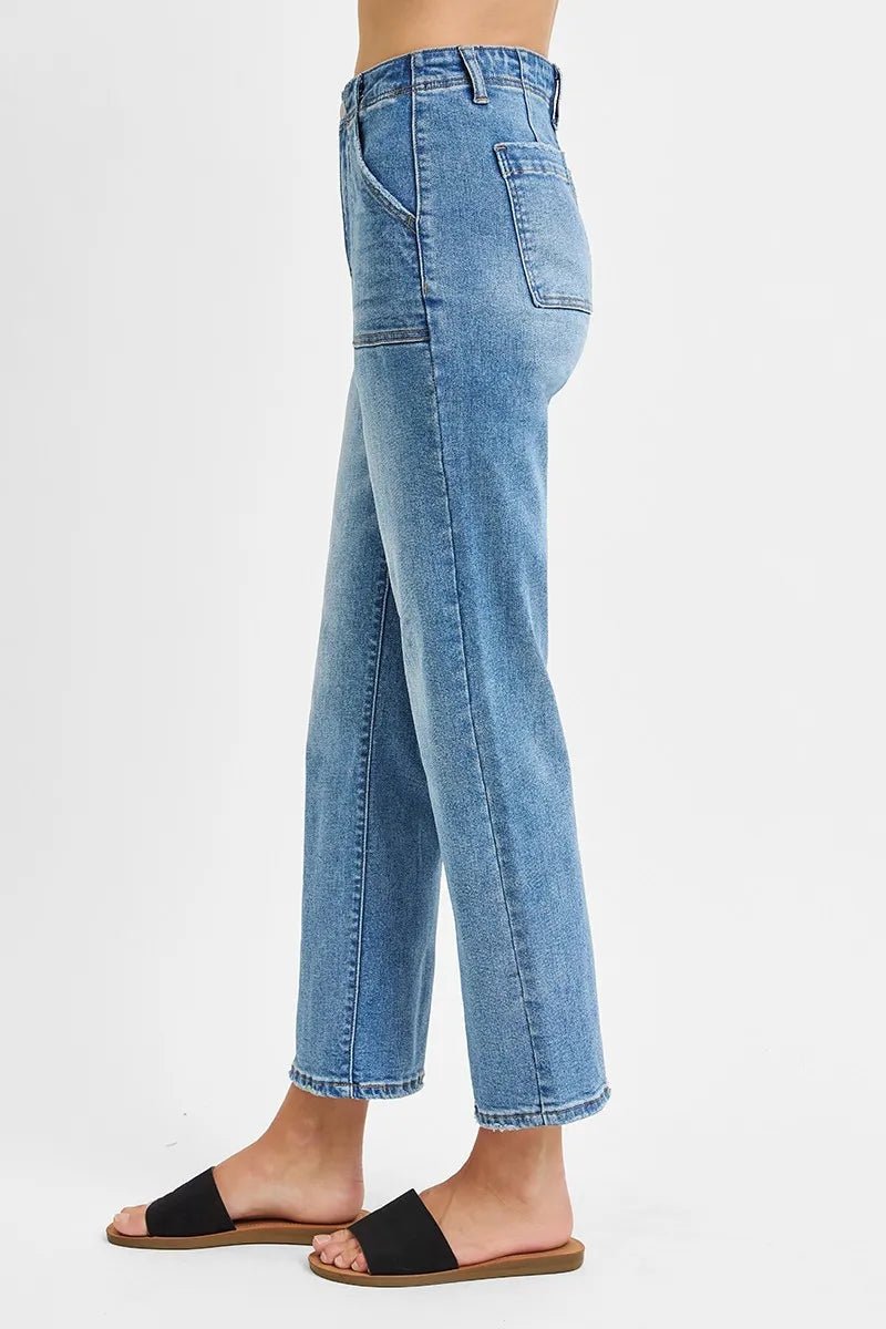 RISEN Full Size High Waisted Bootcut Cropped Jeans Plus Size - Nikki &amp; Co. Boutique