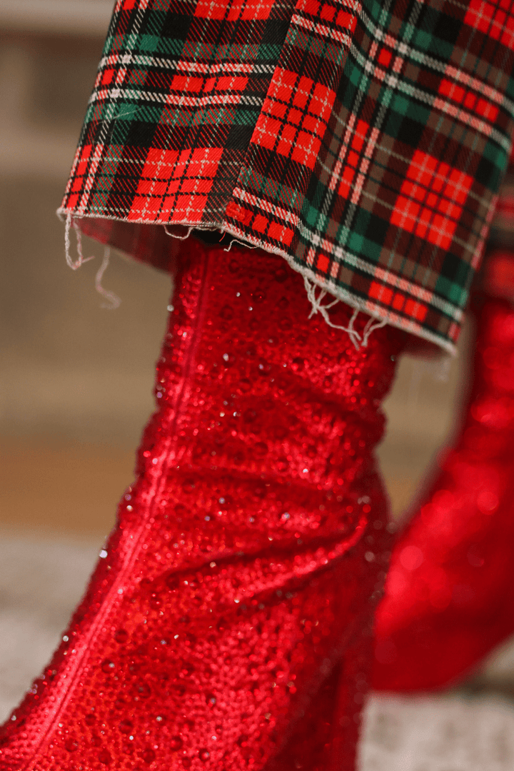 Just Vibing Pants - Red Christmas Plaid (Pre-order) - Nikki &amp; Co. Boutique
