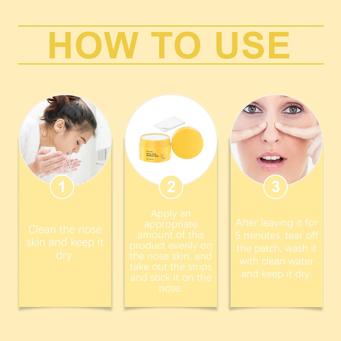 Nose Plants Pore Strips, Black Head Remover Mask, Gently Cleanses Facial T-Zone Pores Acne, Moisturizes Skin