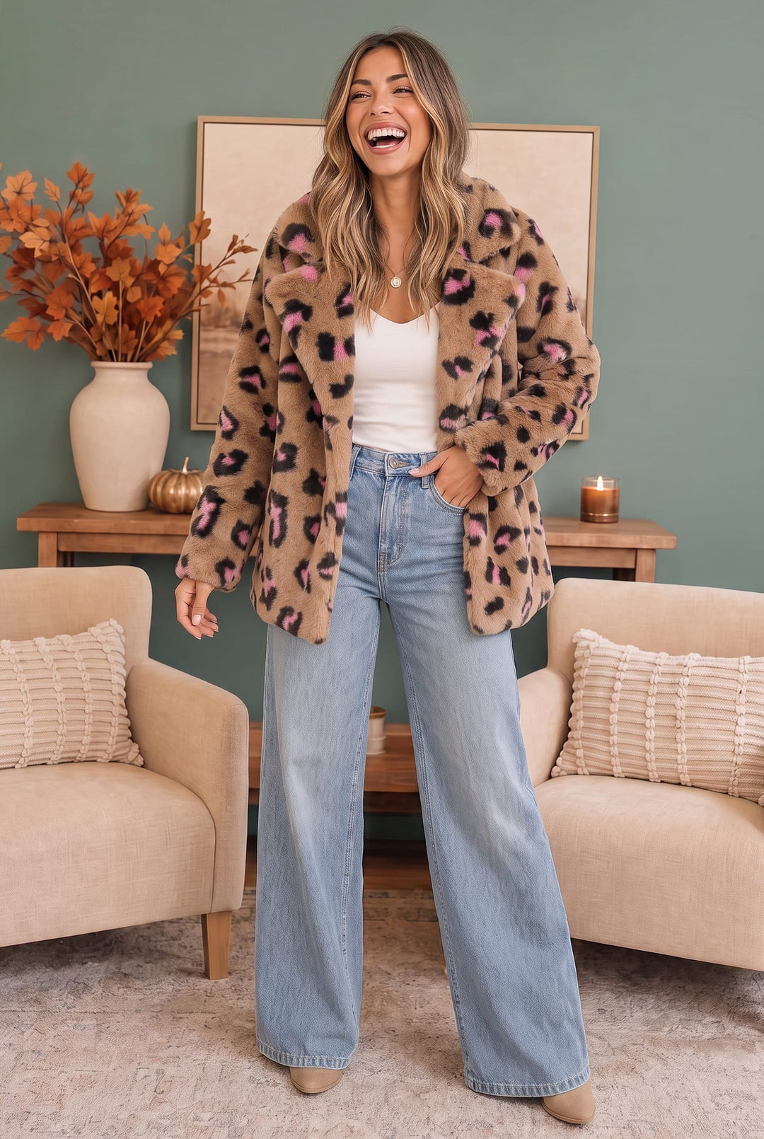 Daring Darling Faux Fur Leopard Coat