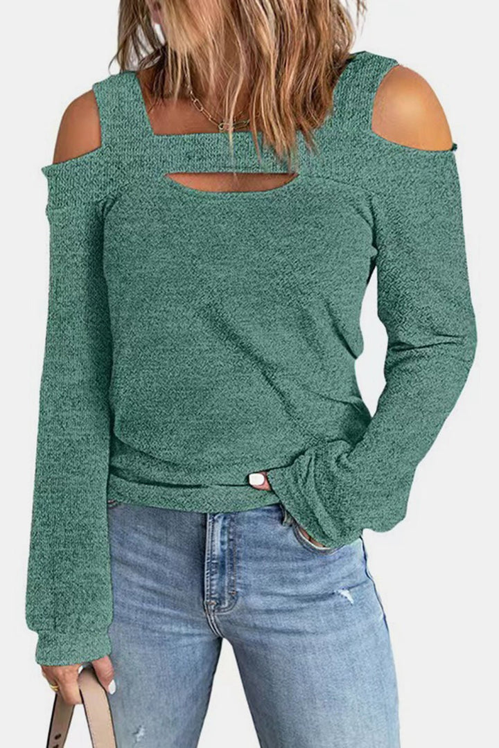 Full Size Cutout Cold Shoulder Blouse | Nikki &amp; Co. Boutique