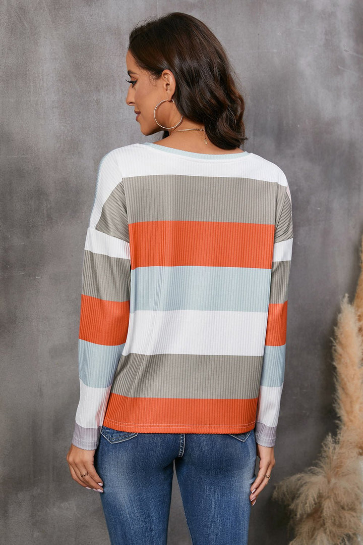 Wide Stripe Top with Pocket | Nikki &amp; Co. Boutique
