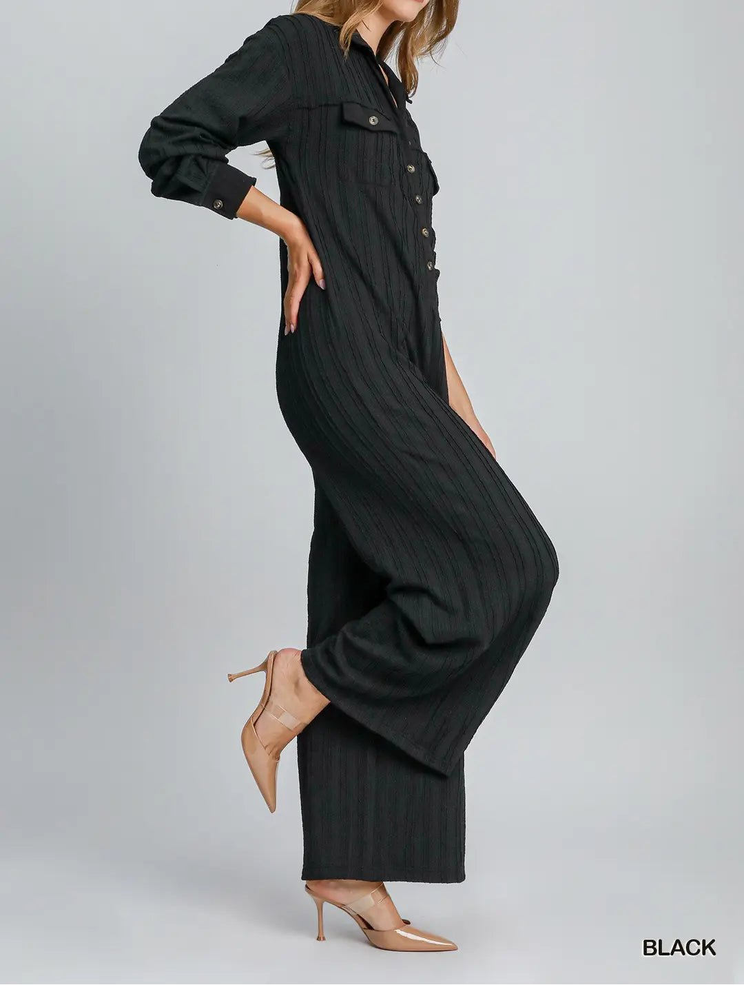 Textured Knit Jumpsuit (NP) - Color options! - Nikki and Co Boutique