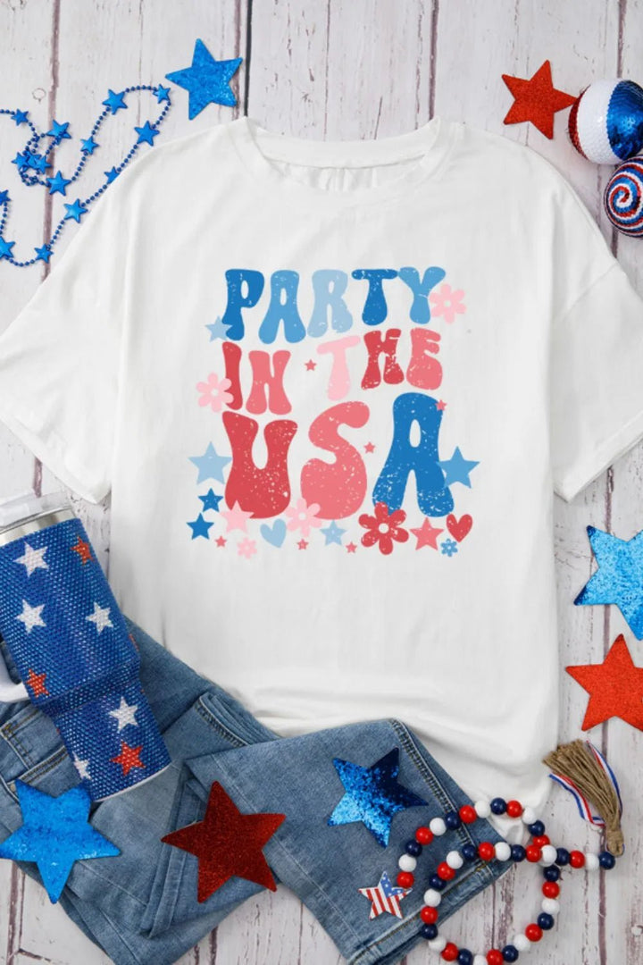 PARTY IN THE USA Graphic Oversized Tees | Nikki &amp; Co. Boutique