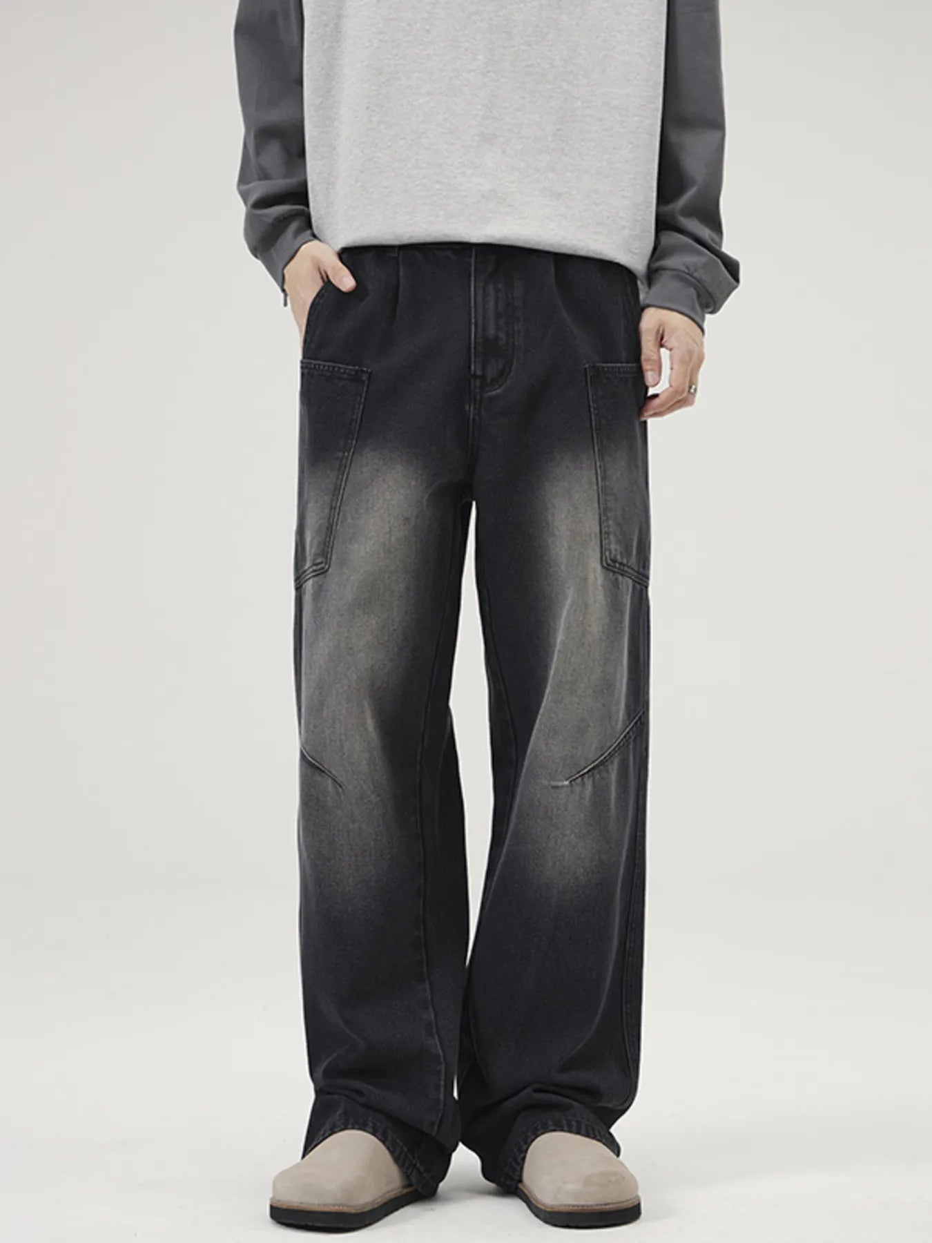 Men's Full Size Washed Wide Leg Baggy Jeans Plus Size - Nikki and Co Boutique