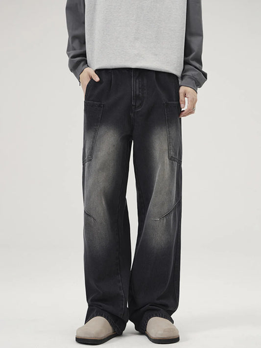 Men's Full Size Washed Wide Leg Baggy Jeans Plus Size - Nikki and Co Boutique