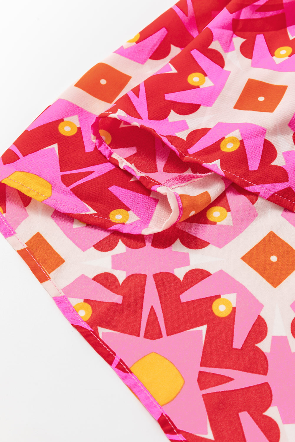 Close-up of colorful geometric patterned fabric