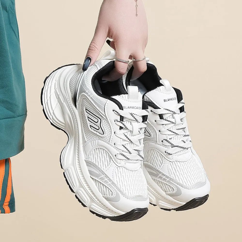 Letter Lace - Up Round Toe Athletic Shoes - Nikki and Co Boutique