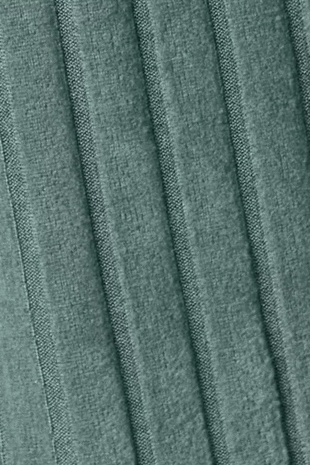 Close-up of pleated fabric with a greenish-brown color.