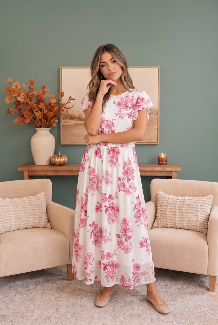 Daytime Romance Floral Midi Dress - Nikki &amp; Co. Boutique