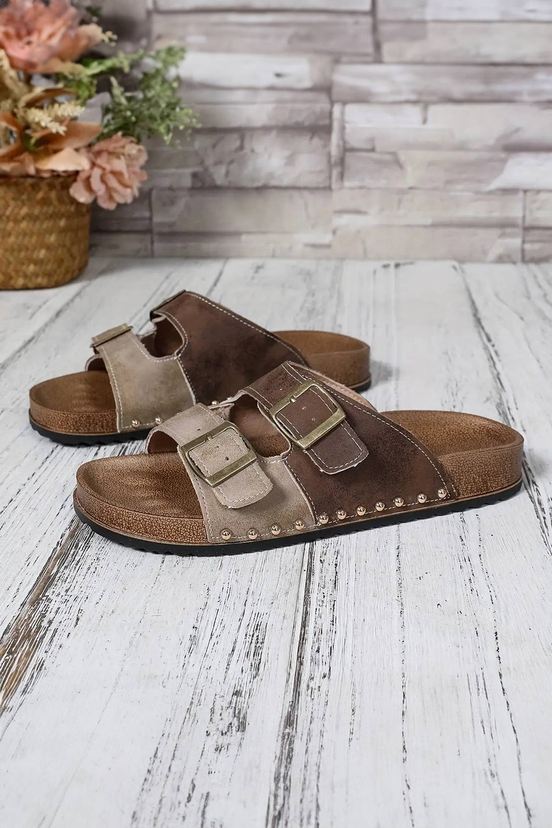 Western Suede Rivet Slip - On Sandals - 4 Colors (NP) - Nikki &amp; Co. Boutique