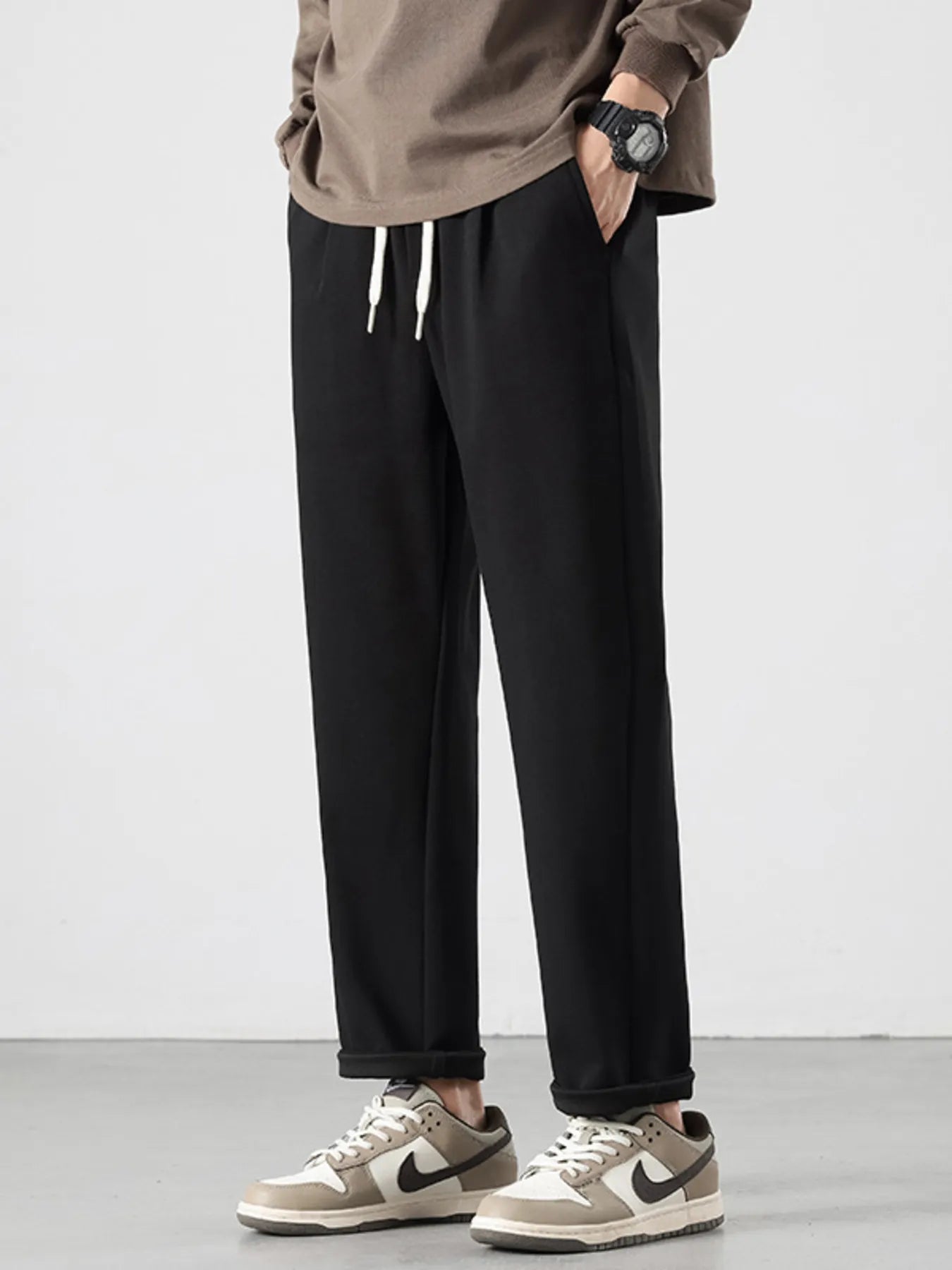 Men's Full Size Drawstring Track Pants with Relaxed Fit Plus Size - Nikki and Co Boutique