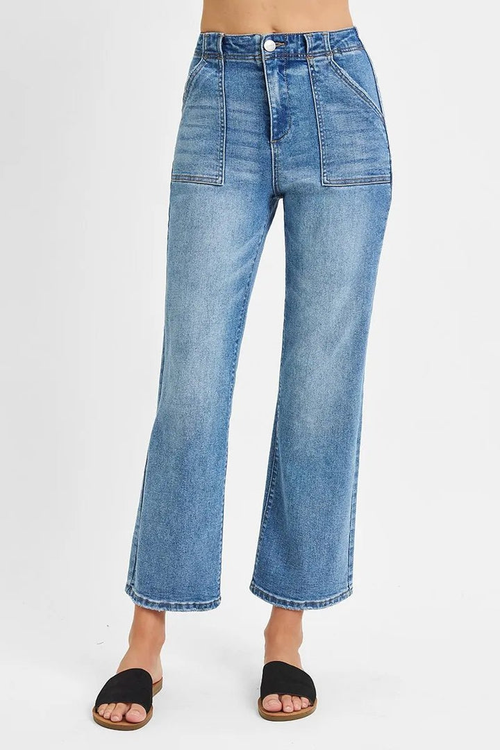 RISEN Full Size High Waisted Bootcut Cropped Jeans Plus Size - Nikki &amp; Co. Boutique