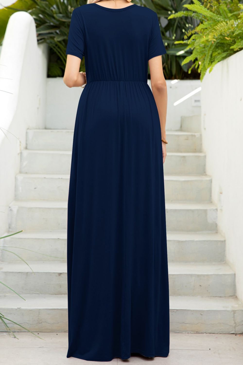 Round Neck Maxi Tees Dress with Pockets | Nikki &amp; Co. Boutique