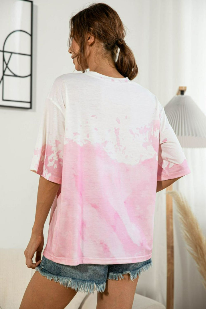 Tie-Dye Round Neck Tees Shirt | Nikki &amp; Co. Boutique