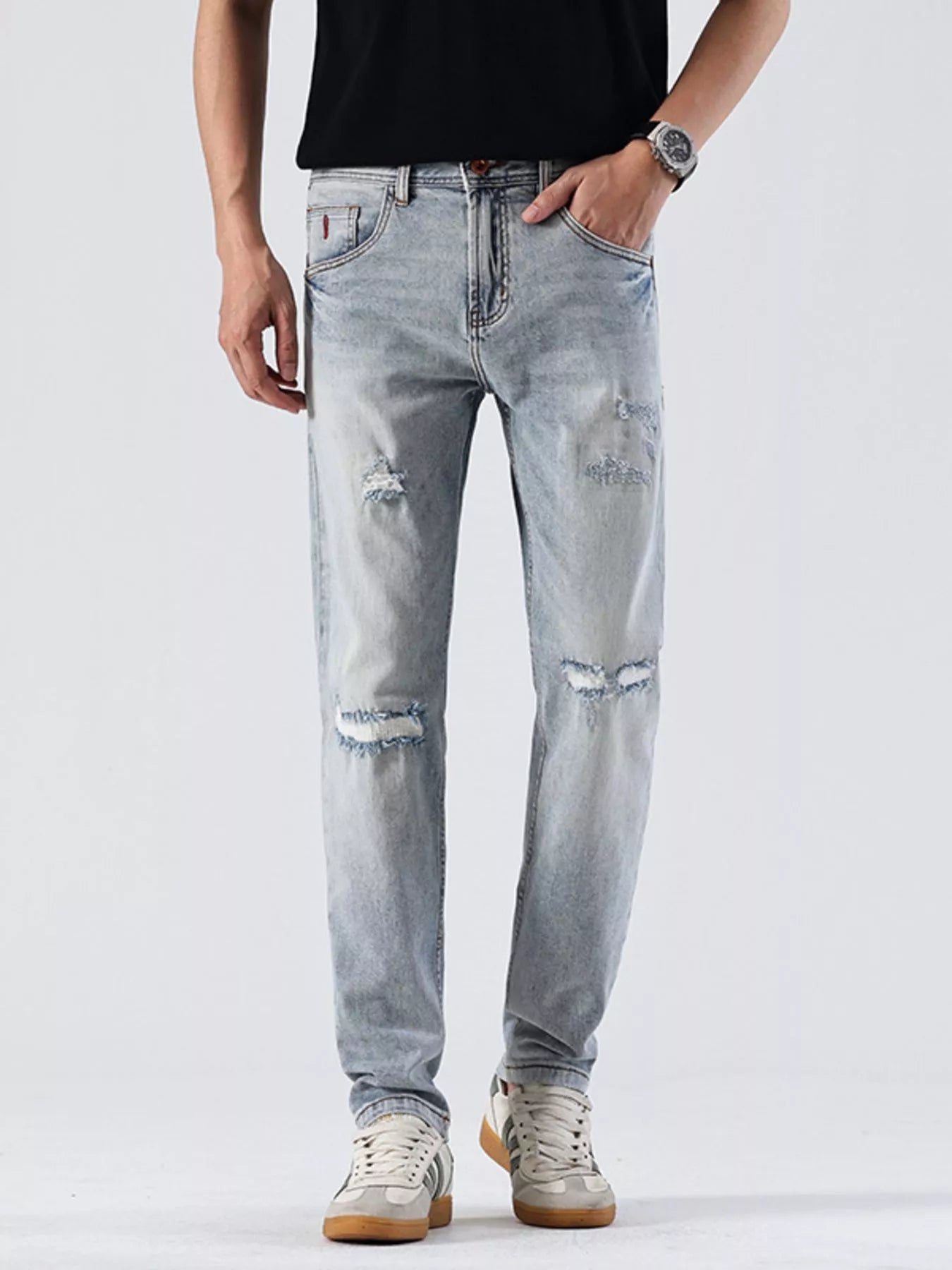 Men's Distressed Slim Fit Jeans - Nikki and Co Boutique
