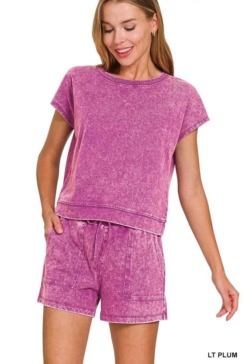 Zenana Premium Cotton Washed Sleeveless Top &amp; Shorts Sets | Nikki &amp; Co. Boutique