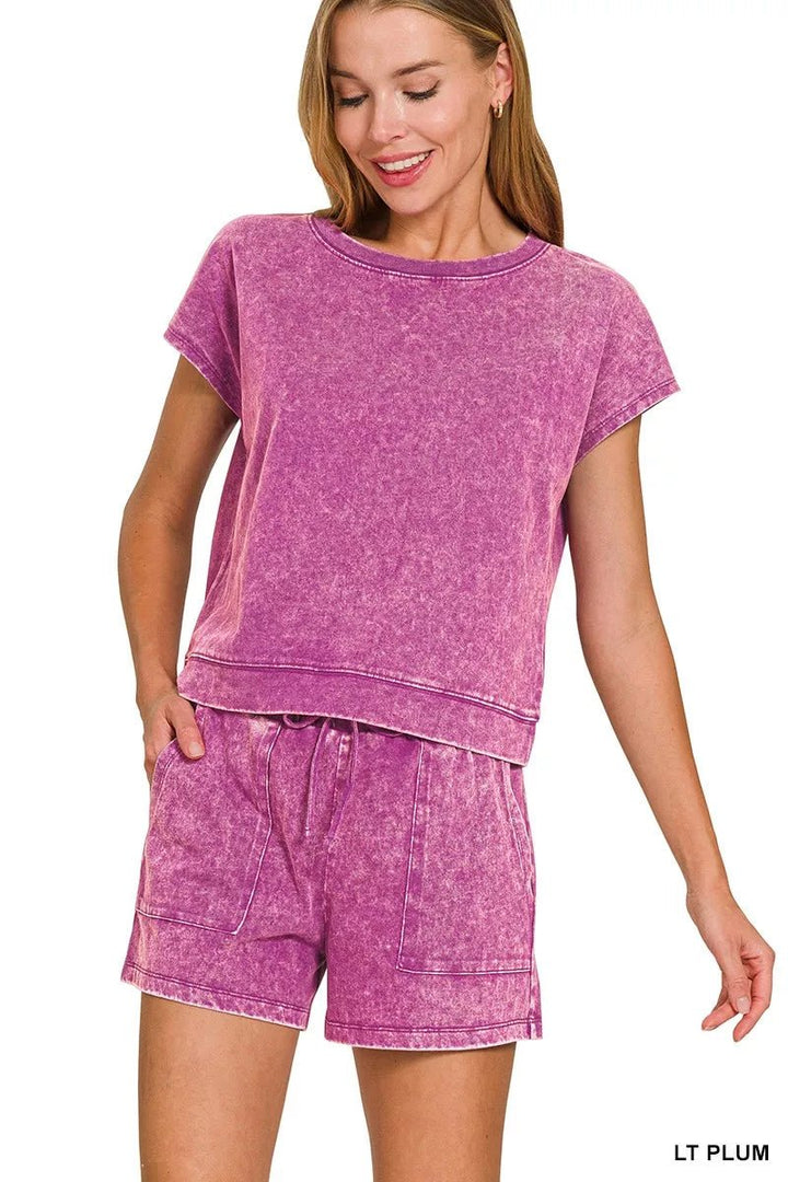 Zenana Premium Cotton Washed Sleeveless Top &amp; Shorts Sets | Nikki &amp; Co. Boutique