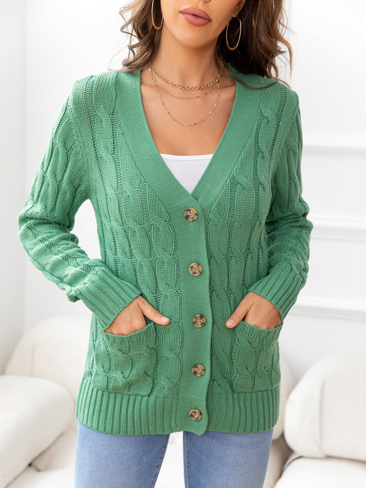 Button Down Cable-Knit Cardigan | Nikki &amp; Co. Boutique