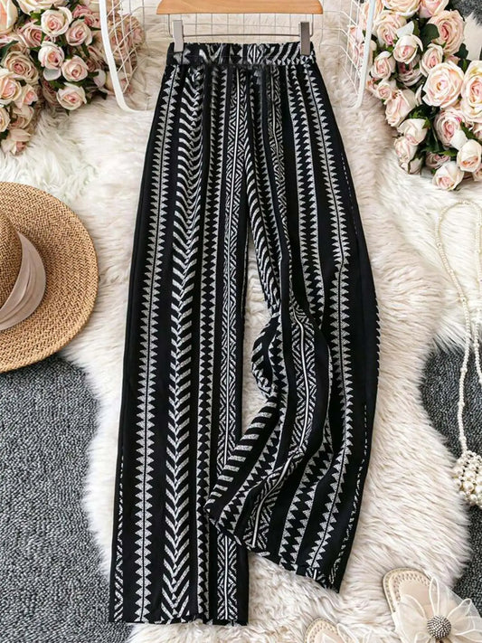 Floral Print Tie Waist Pants, Casual Comfy Trousers for Daily Wear, Women's Bottoms for All Seasons