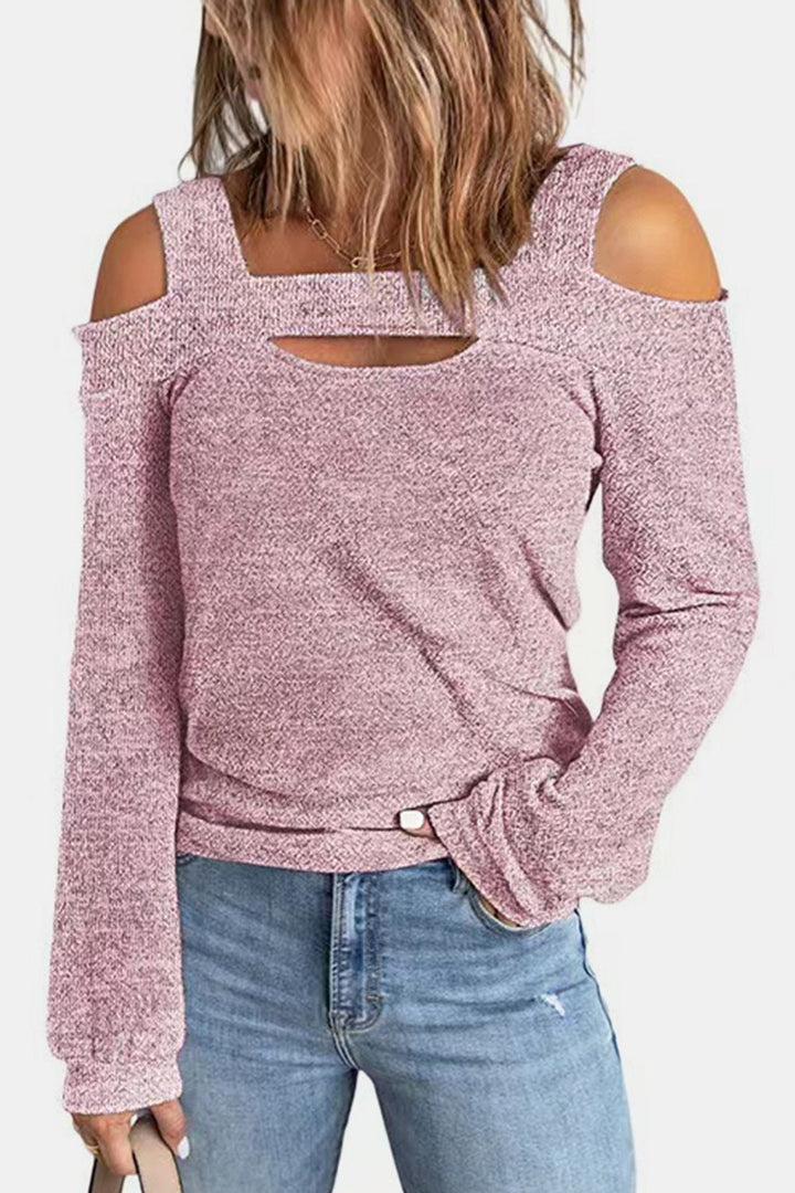Full Size Cutout Cold Shoulder Blouse | Nikki &amp; Co. Boutique