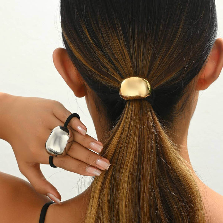 Metal Elastic Hair Tie | Gold &amp; Silver - Nikki &amp; Co. Boutique