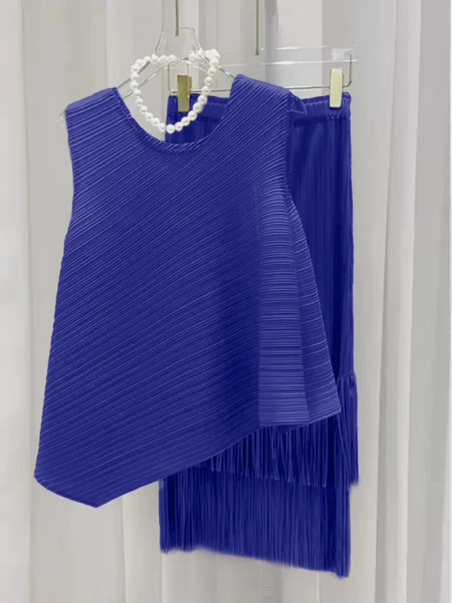 HKSH Spring Summer New Women Tide Young Style Y2K Contracted Fashion Ins Elegant Temperament Pleated Fabricevening Dress HK5086