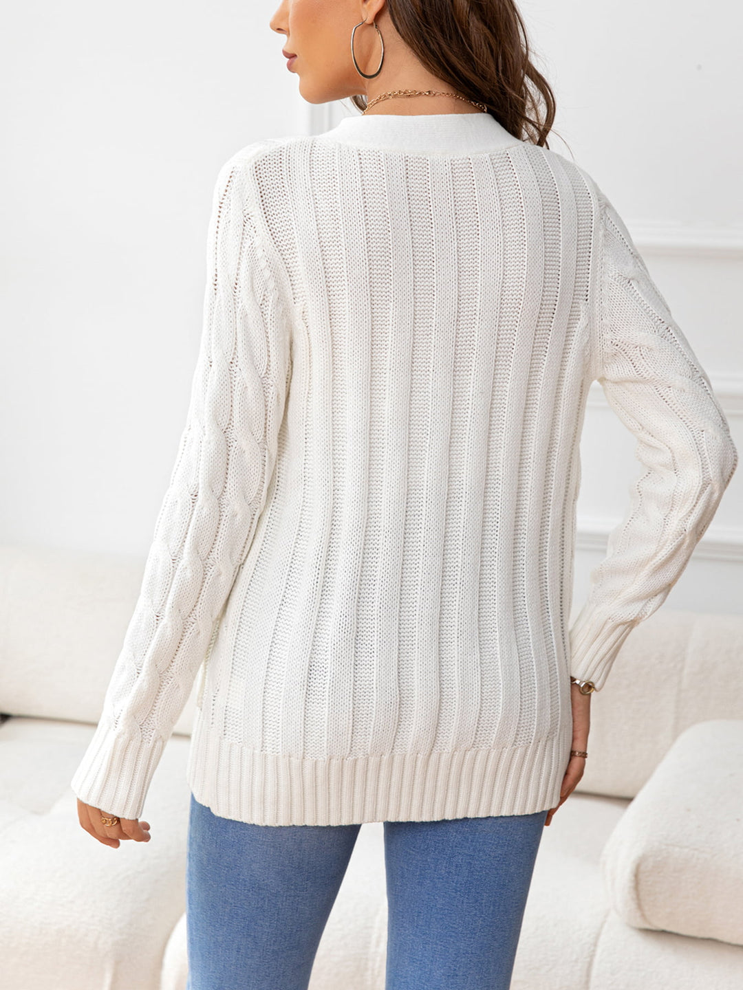 Button Down Cable-Knit Cardigan | Nikki &amp; Co. Boutique