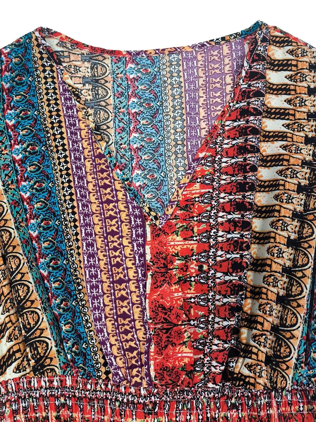 Boho Print Ruffle Sleeve Slit Dress - Nikki &amp; Co. Boutique
